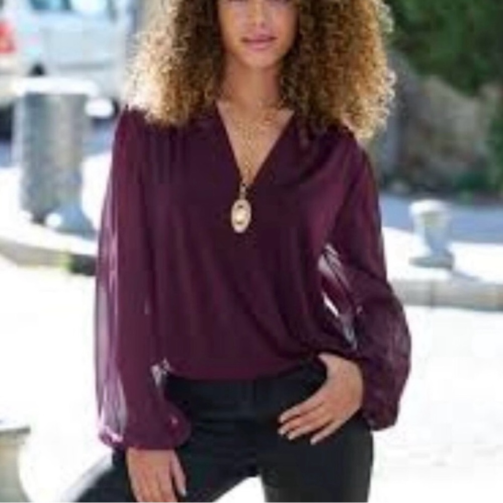 Boston Proper Deep Purple Blouse